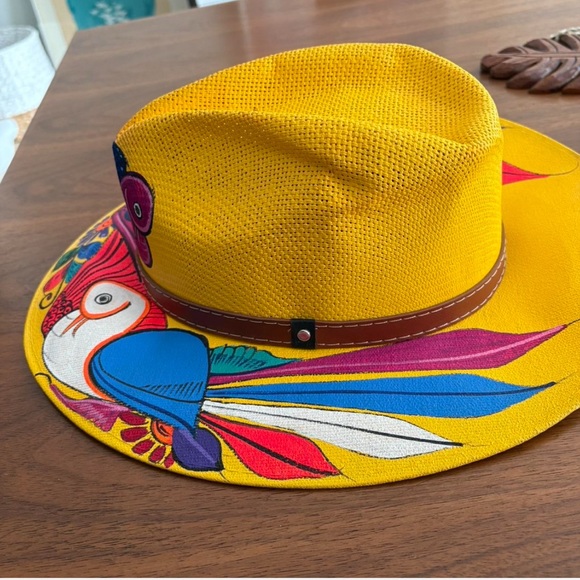 Colorful Hand-Painted Yellow Hat - Picture 3 of 6